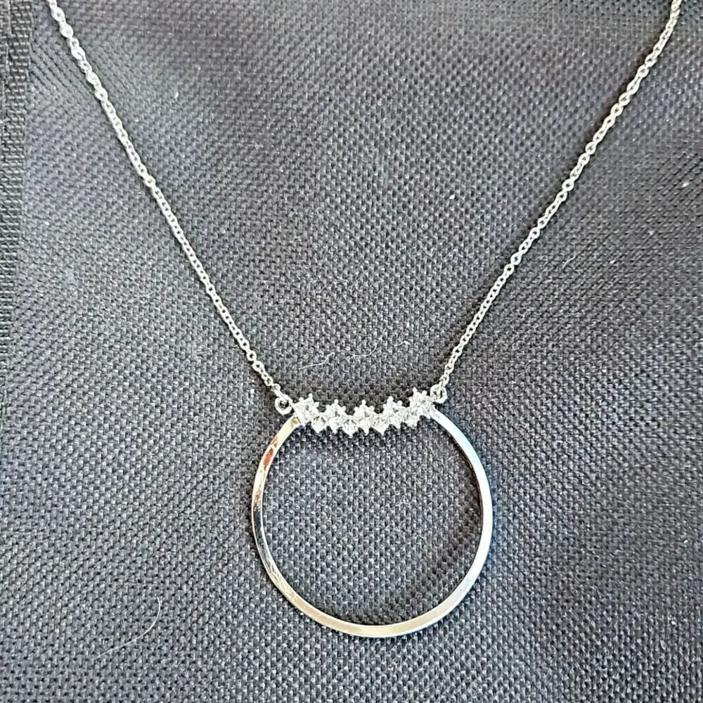 Express Silver & Rhinestone Necklace